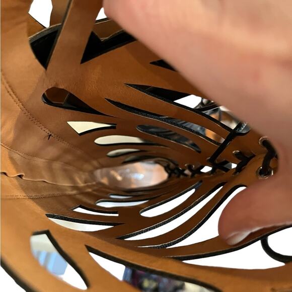 NEW Forever Gladiator Wedge Butterfly Tie Front Sandals Black Womens Sz 5.5 NIB - Picture 8 of 15